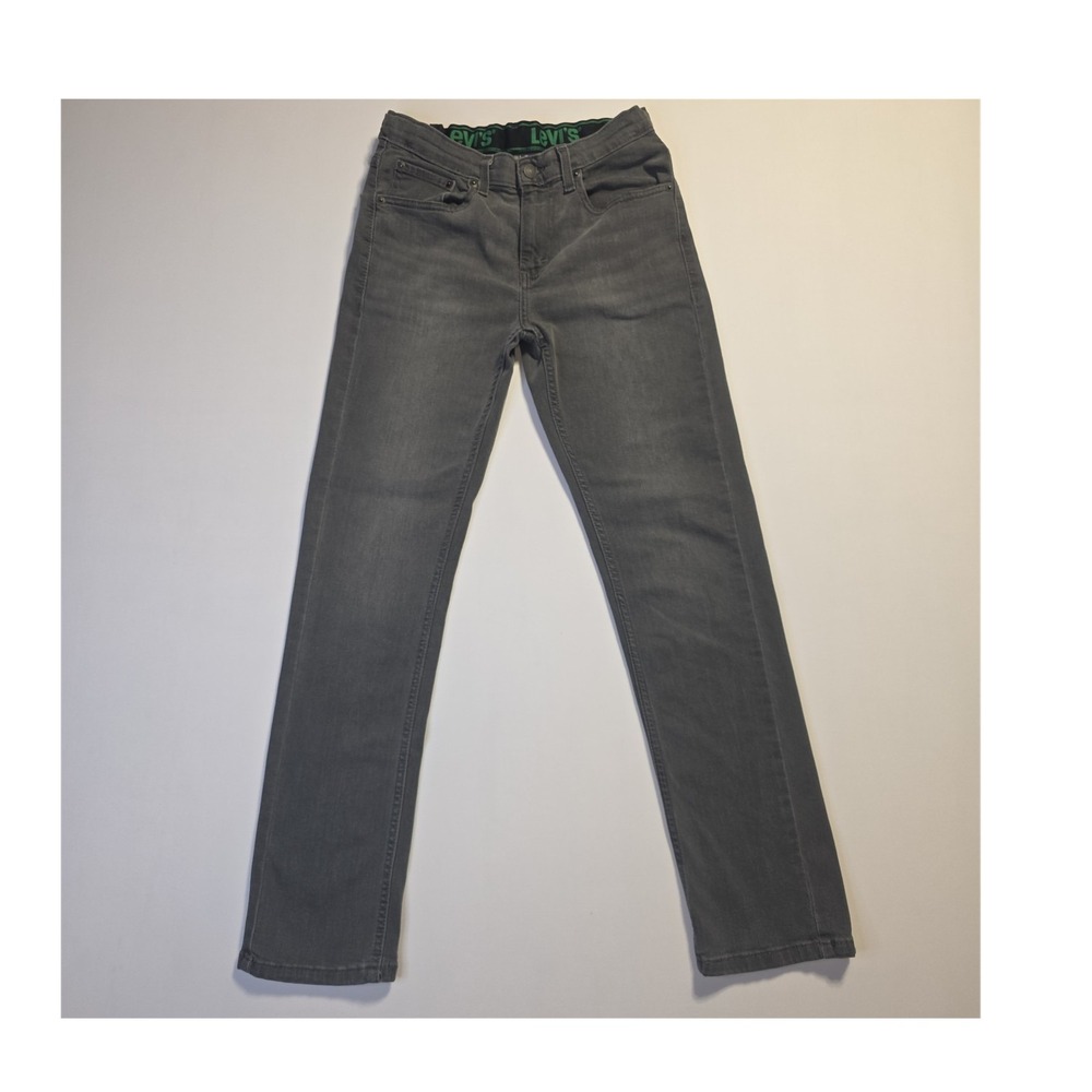 Levi's 511 Slim Fit Boys Jeans Size 16 Regular Gray Stretch Denim Adjst Waist